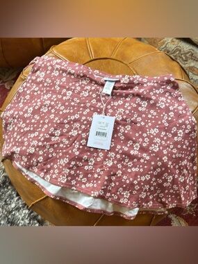 Andie Swim Sarong skirt wrap ditsy floral rose mauve new large adjustable NEW L
